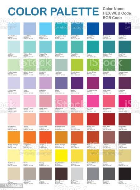 Color Palette Popular Colors Color Chart Patterns And Names Rgb Hex