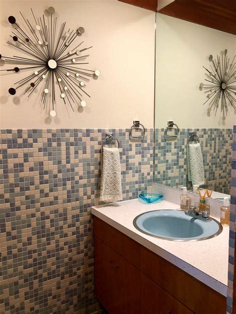Mosaic Bathroom Tiles 3 Unique Designs In Kims 1962 House Modern