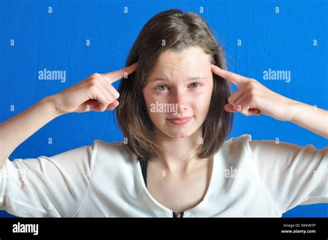 Portrait Of Teenage Girl Thinking Stock Photo Alamy