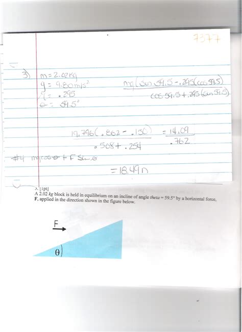 Calculating Normal Force Of Incline On The Block