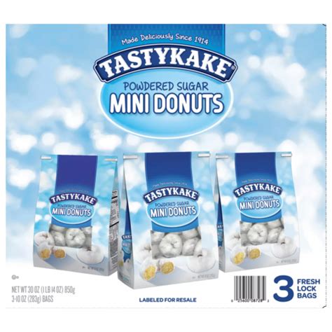 Tastykake Powdered Sugar Mini Donuts 10oz 3pk 2 Pack Yummy