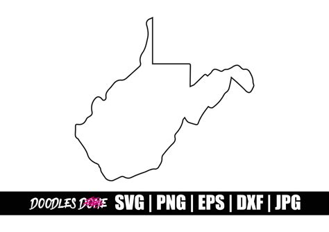 West Virginia Outline Svg Cut File Graphic By Doodlesdone · Creative