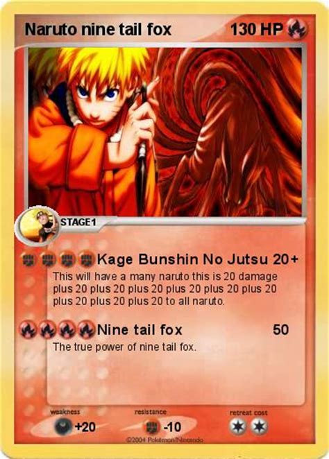 Pokémon Naruto Nine Tail Fox 2 2 Kage Bunshin No Jutsu My Pokemon Card