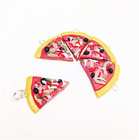 Mini Pizza Charm Polymer Clay Food Charm Fake By Lovencreativity Food