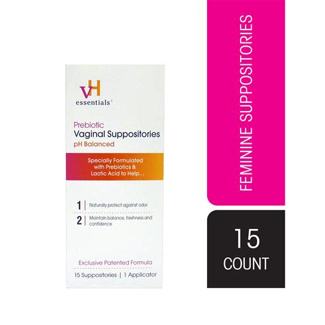 Vh Essentials Prebiotic Ph Balanced Vaginal Suppositoriesbox Original Version 15 Count