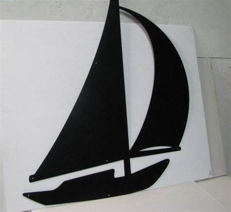 Sailboat 003 Xlarge Metal Ocean Wall Art Silhouette By Cabinhollow