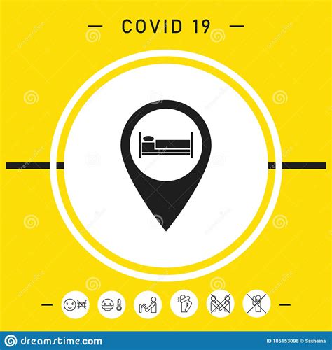 Map Pointer Icon With Hostel Or Hotel Sign Stock Vector Illustration