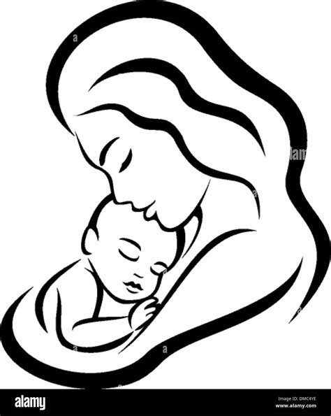 Mother And Her Baby Symbol Stock Vector Image And Art Alamy