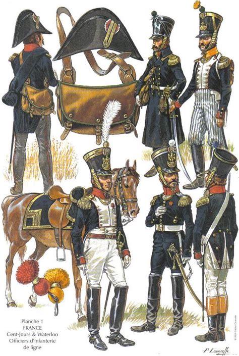 French Line Infantry Officers 1815 Battle Of Waterloo French Army