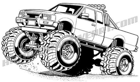 Click any coloring page to see a larger version and download it. lifted off road 4x4 | Monster truck art, Truck art, Jeep art