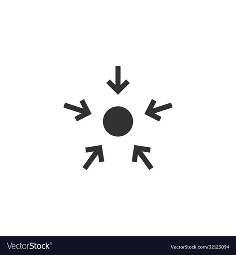 Four Arrows Pointing To A Dot Inside A Circle Vector Image