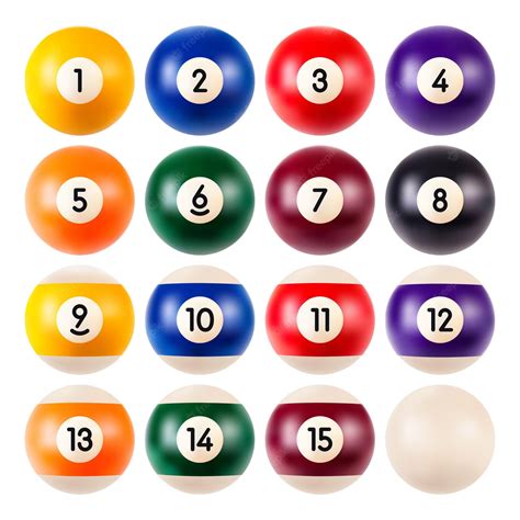 Premium Vector Set Of Billiard Balls Collection Of All The Pool Or