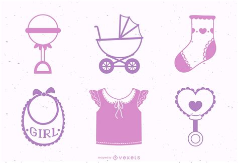 Baby Girl Design Element Pack Vector Download