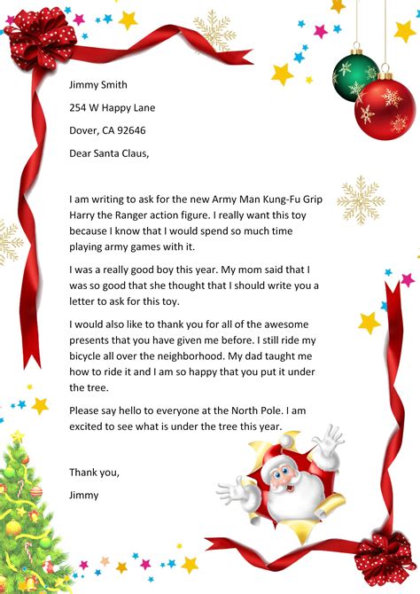 Word Of Red Santa Claus Letter For Christmasdocx Wps Free Templates