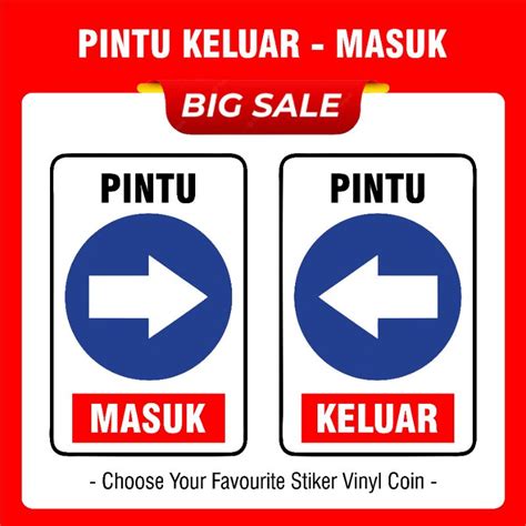 Jual Stiker Pintu Keluar Masuk Vinyl A4 Indonesiashopee Indonesia