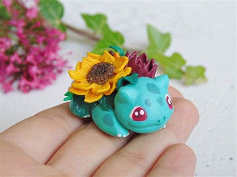 Tiny Blooming Bulbasaur Figurine Miniature Polymer Clay Clay Pokemon