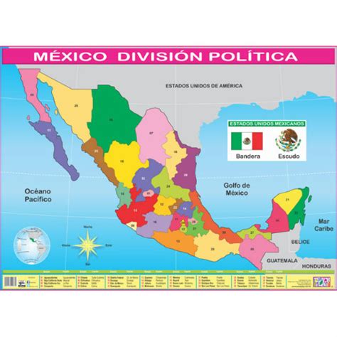 Mapa De La Republica Mexicana Con Division Politica A Color Imagui