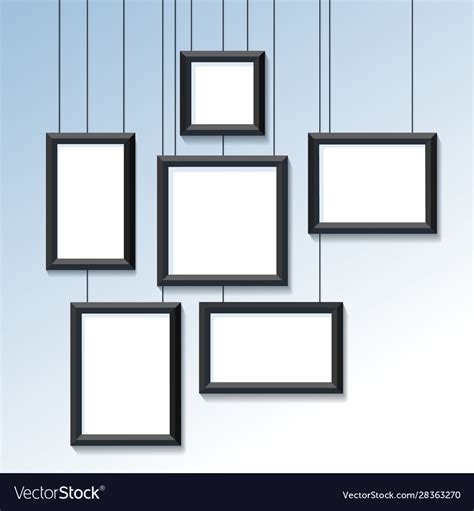 Blank Pictures Or Photo Frames On Wall Royalty Free Vector