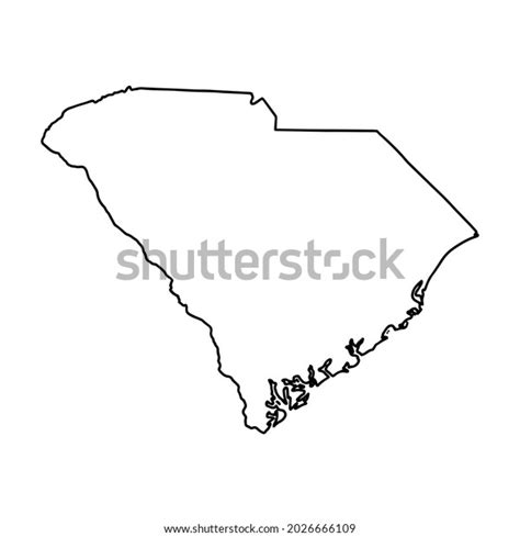 Outline Map South Carolina White Background Stock Vector Royalty Free