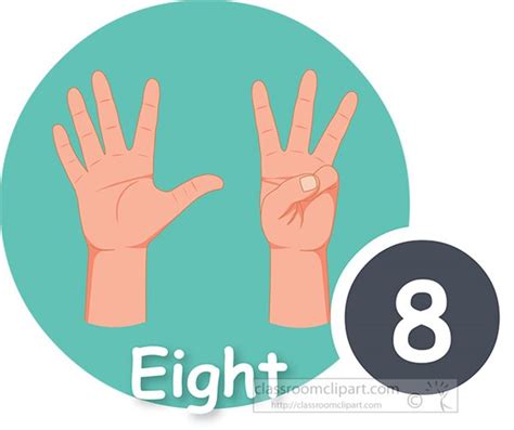 Counting Clipart Fingers On Hand Making The Number Eight Clipart