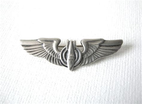 Wwii Sterling Silver Army Air Corps Pilot Bombardier Wings Pin Etsy
