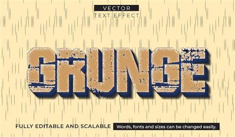 Premium Vector Grunge Editable Text Effect