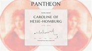 Caroline of Hesse-Homburg Biography - Princess of Schwarzburg ...