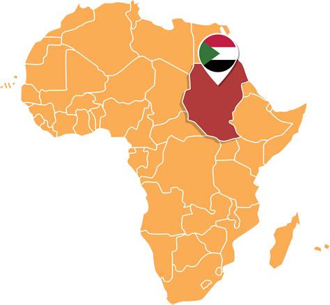 Mapa De Sudán En áfrica Iconos Que Muestran La Ubicación Y Las