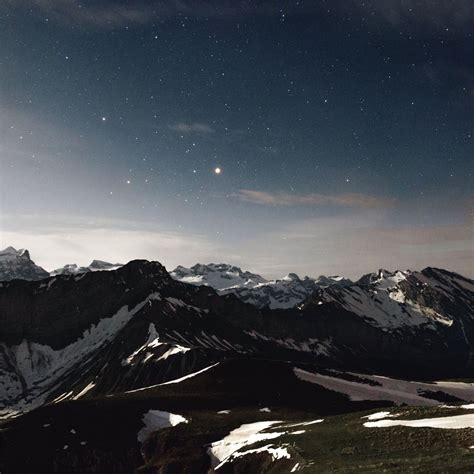 Sky Star Night Snow Mountains Range 5k Ipad Air Wallpapers Free Download