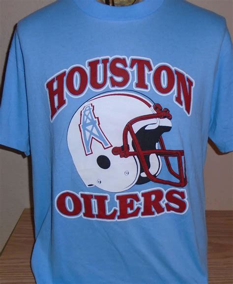 Vintage 1980s Houston Oilers Football T Shirt Xl 5050 By