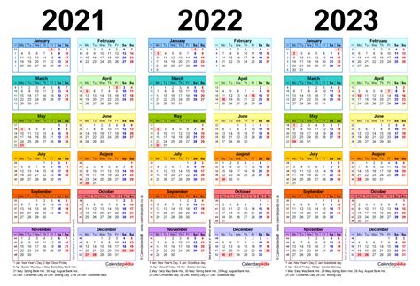 Printable Calendar 2021 2023 Calendar Printables Free Blank
