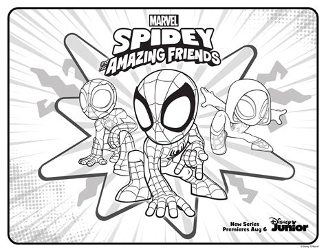 spider - man and his amazing friends coloring page from the disney