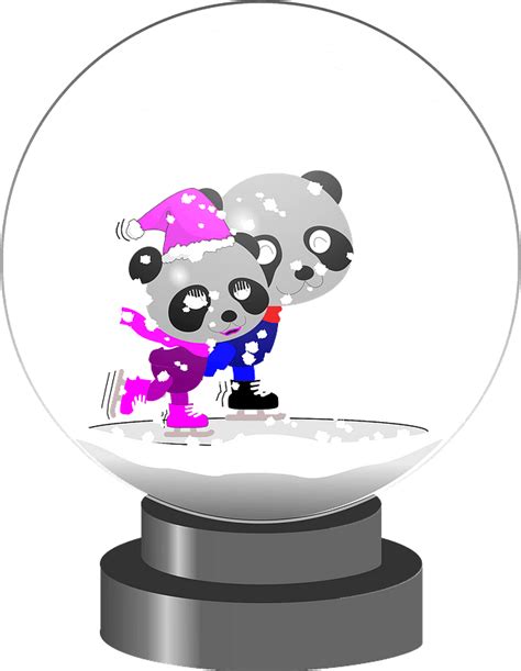 Pandas In A Snow Globe Clipart Free Download Transparent Png Creazilla