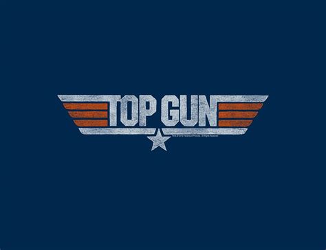 Top Gun Distressed Logo Digital Art By Brand A
