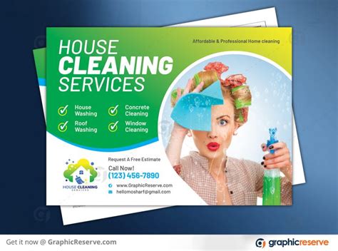 Cleaning Service Eddm Postcard Design Template Graphic Reserve