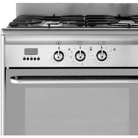 Smeg Cg92px9 90cm 5 Burners Dual Fuel Range Cooker Stainless Steel New
