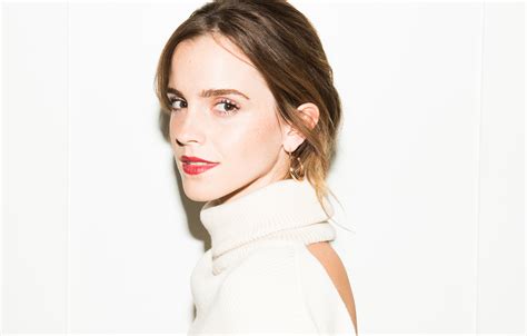 Emma Watson Brunette Women Actress Lipstick White Background Simple Background Wallpaper