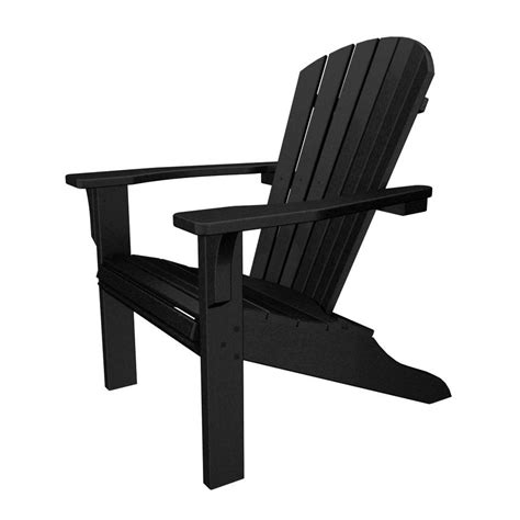 Its name references the adirondack mountains. Shop POLYWOOD Seashell Black Recycled Plastic Casual ...