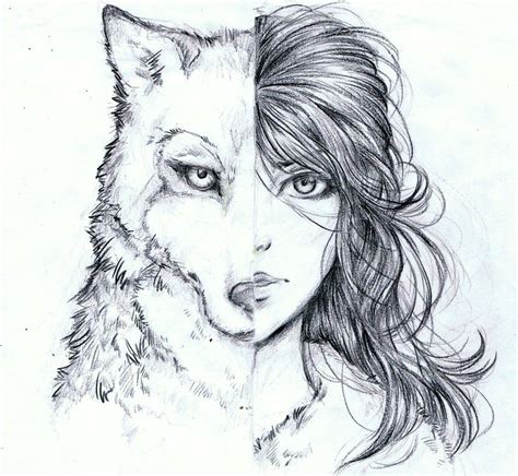 Cool Wolfgirl Wolf Drawing Wolf Girl Wolf Art