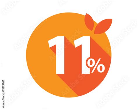 11 Percent Discount Logo Orange Circle Stock Image And Royalty Free