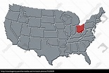 Karte der Vereinigten Staaten Ohio hervorgehoben - Stockfoto - #5520039 ...