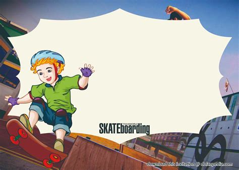 Download Now Free Template Free Printable Skateboarding Invitation