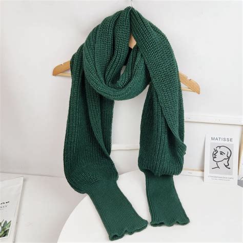 Trendy Knitted Sweater Scarf With Sleeves Odell S House