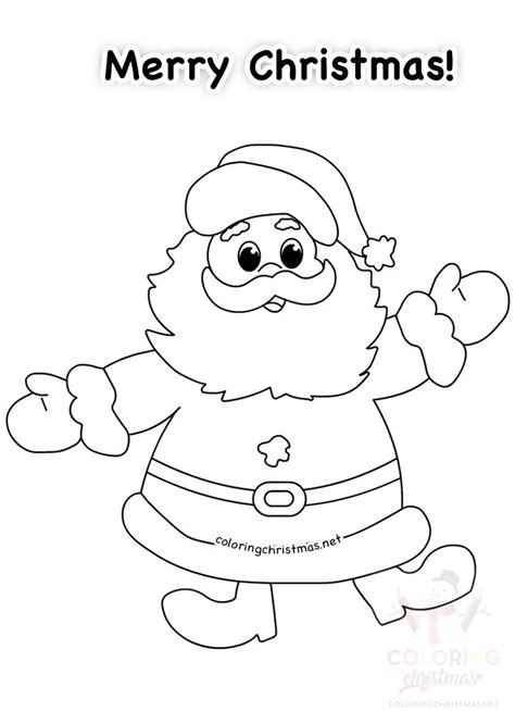 Merry christmas coloring pages 2020. Cute Santa Merry Christmas printable - Coloring Christmas