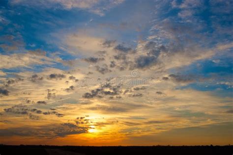 Sunset Sky And The Texture Of Clouds Stock Image Image Of Landscape