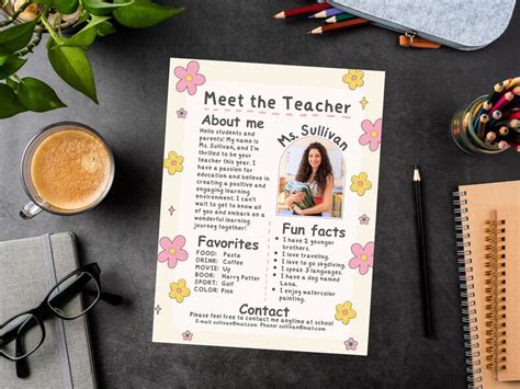 Meet The Teacher Template Canva Template Editable Template Ready To Use Instant Download