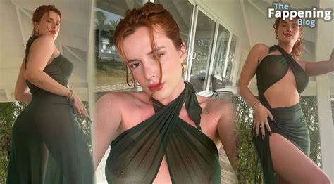 Bella Thorne Flashes Her Nude Breasts In A Sheer Green Dress