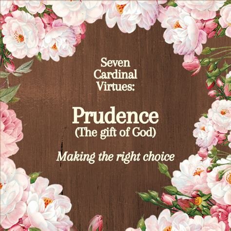 Seven Cardinal Virtues Prudence T Of God For Moral Life