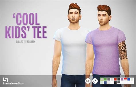 Simple Rolled Up Tees For Males At Lumialover Sims Sims 4 Updates