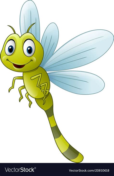 Vector Illustration Of Cartoon Dragonfly Download A Free Preview Or